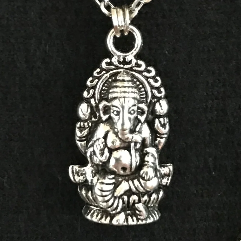 Hindu Ganesha & Shiva Handmade 2-Layer Silver Necklace - Picture 3 of 15